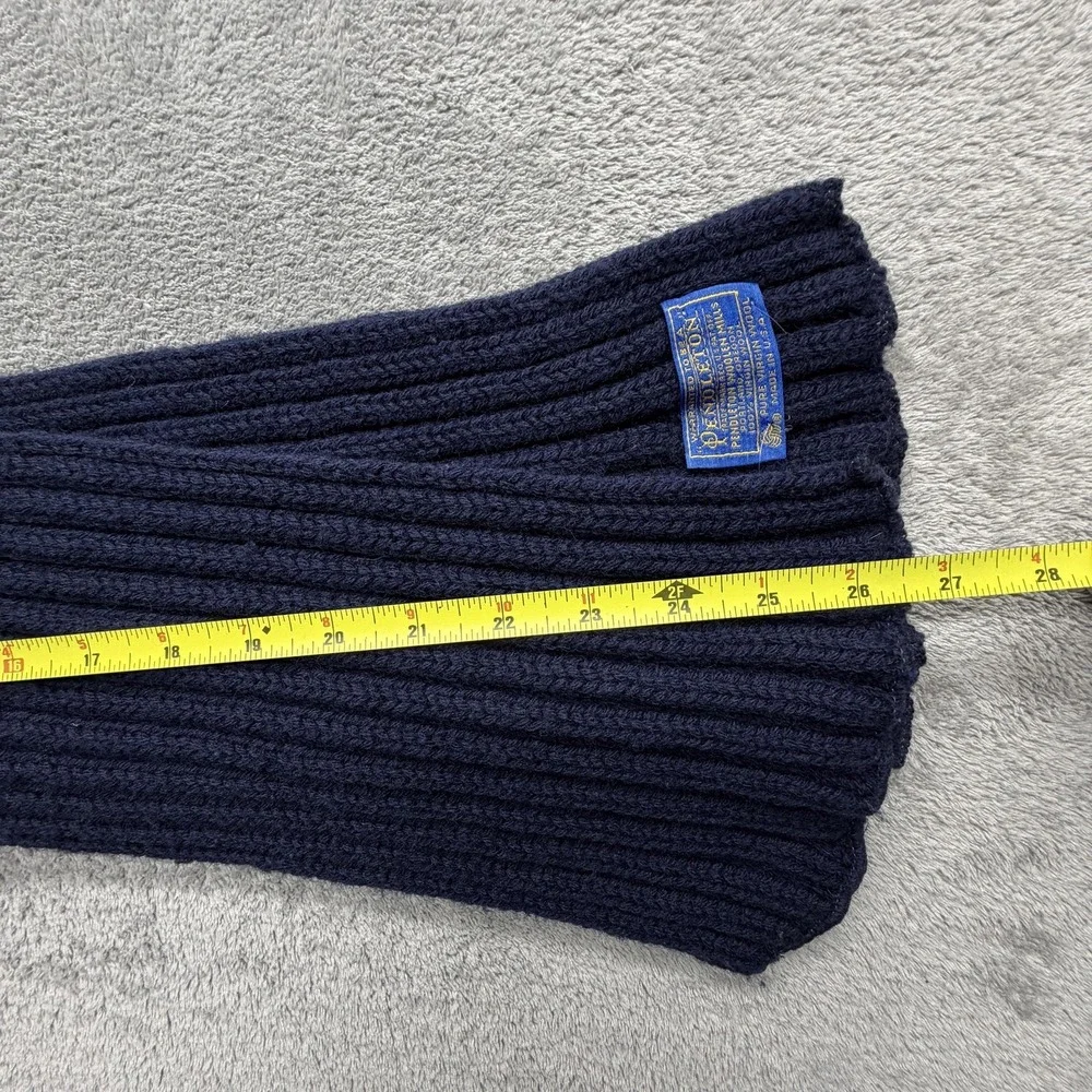 Pendleton Scarf Mens One Size Blue 100% Wool‎ Knit Muffler Neck Warmer Made USA
